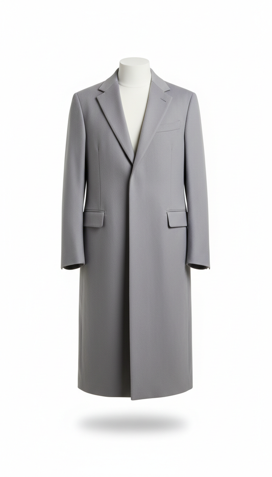 Mist Grey Tailored Cotton Coat
