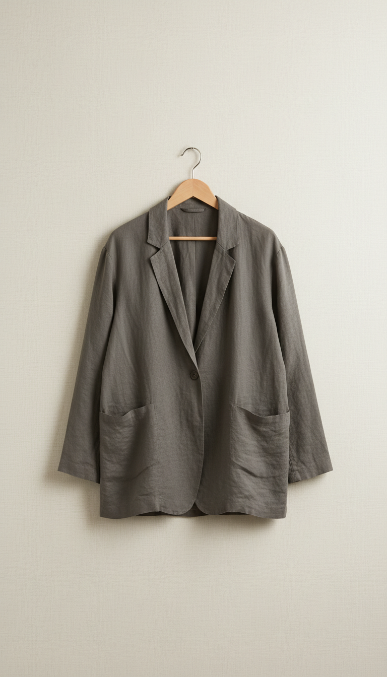 Charcoal Soil relaxed linen blazer
