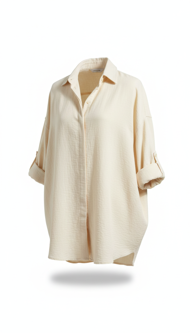 Oversized Cream Cotton Shirt