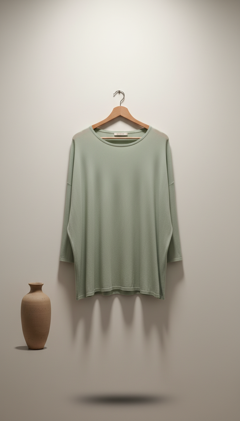 Pale Agave bamboo knit top