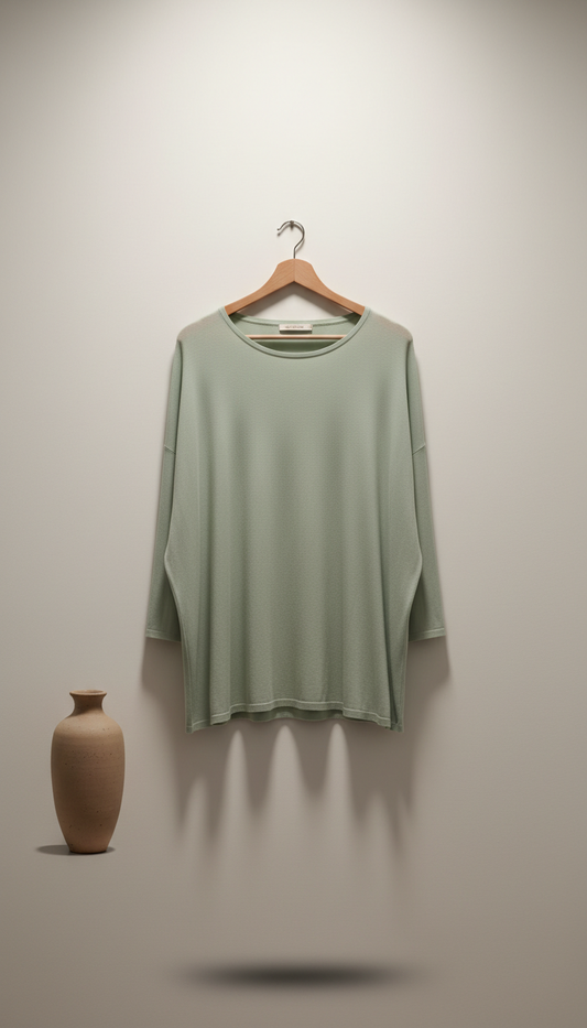 Pale Agave bamboo knit top