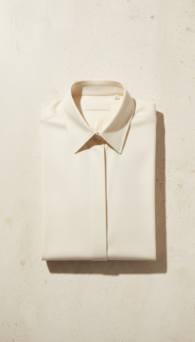 Cream Cotton Shirt with Luxe Finish